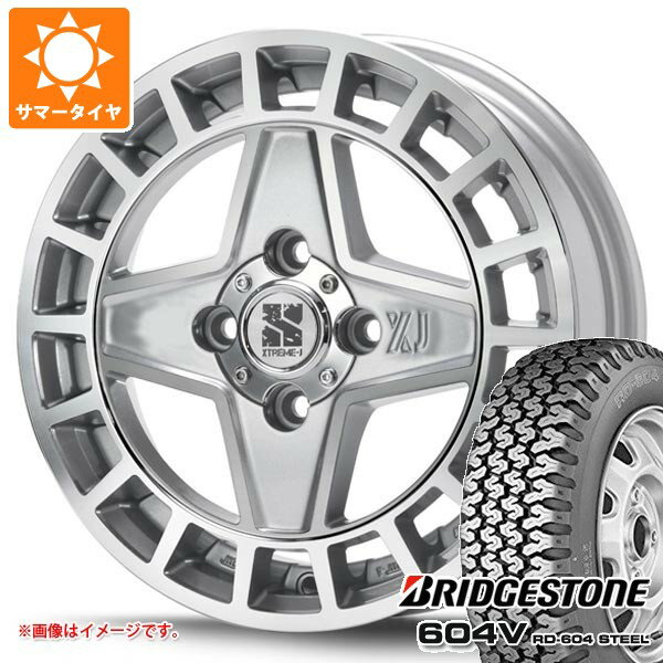 【タイヤ交換対象】スズキ キャリイ DA16T用 サマータイヤ ブリヂストン 604V RD-604 スチール 155R12 6PR MLJ エクストリームJ クアッド 4.0-12 タイヤホイール4本セット
