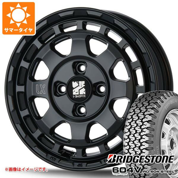 【タイヤ交換対象】スズキ エブリイバン DA17V用 サマータイヤ ブリヂストン 604V RD-604 スチール 165R14 6PR MLJ エクストリームJ サバンザ 4.5-14 タイヤホイール4本セット