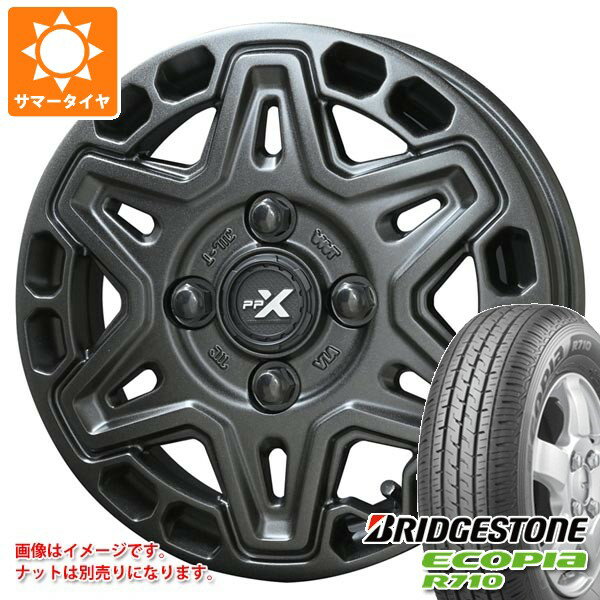【タイヤ交換対象】スズキ エブリイワゴン DA17W用 サマータイヤ ブリヂストン エコピア R710 165/80R14 91/90N PPX MK6 4.5-14 タイヤホイール4本セット
