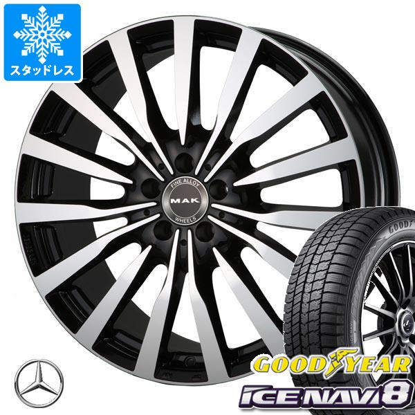 【タイヤ交換対象】メルセデスベンツ W204 Cクラス用 スタッドレス グッドイヤー アイスナビ8 225/40R18 92Q XL MAK クローネ タイヤホイール4本セット