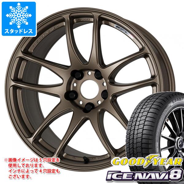 【タイヤ交換対象】プリウス 60系用 スタッドレス グッドイヤー アイスナビ8 195/60R17 90Q ワーク エモーション CR極 タイヤホイール4本セット(2)