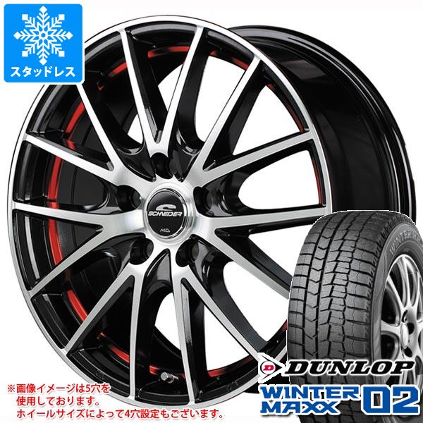 【タイヤ交換対象】スタッドレスタイヤ ダンロップ ウインターマックス02 WM02 175/60R15 81Q ＆ シュナイダー RX27 5.5-15 タイヤホイール4本セット175/60-15 DUNLOP WINTER MAXX 02 WM02