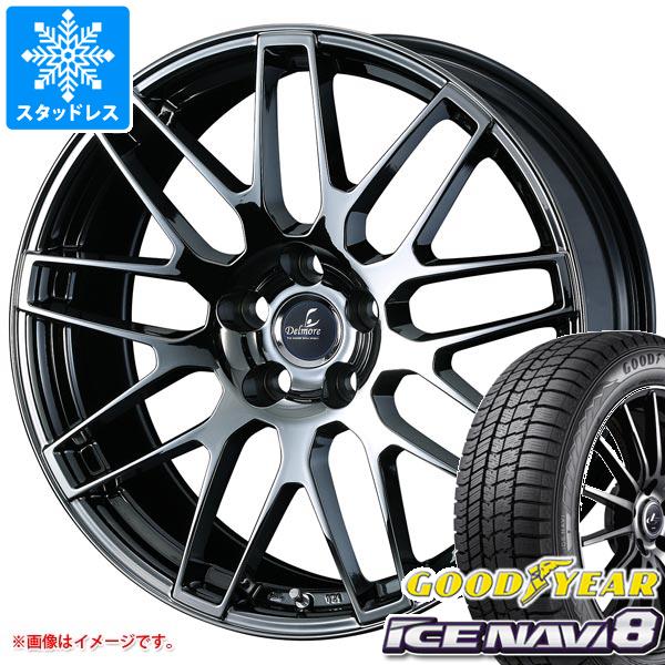 【タイヤ交換対象】GS用 スタッドレス グッドイヤー アイスナビ8 245/40R18 93Q デルモア LC.S タイヤホイール4本セット