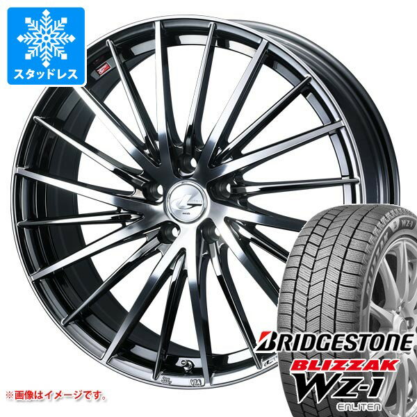【タイヤ交換対象】スタッドレスタイヤ ブリヂストン ブリザック WZ-1 195/65R16 92Q ＆ レオニス FR 6.0-16 タイヤホイール4本セット195/65-16 BRIDGESTONE BLIZZAK WZ-1(2)