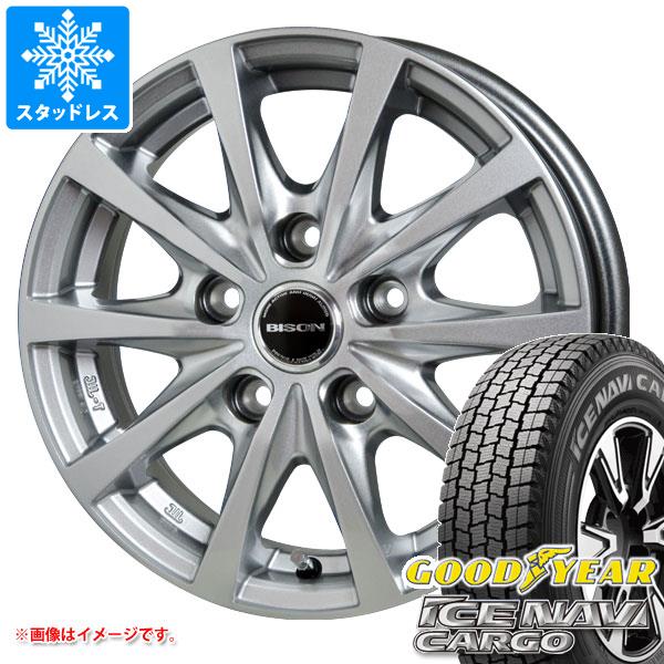 【タイヤ交換対象】タウンエース バン 400系後期用 スタッドレス グッドイヤー アイスナビカーゴ 165/80R14 97/95N (165R14 8PR相当) バイソン BN-02 タイヤホイール4本セット