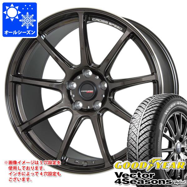 【タイヤ交換対象】オールシーズン 225/45R18 91H グッドイヤー ベクター 4シーズンズ ハイブリッド クロススピード ハイパーエディション RS9 7.5-18 タイヤホイール4本セット