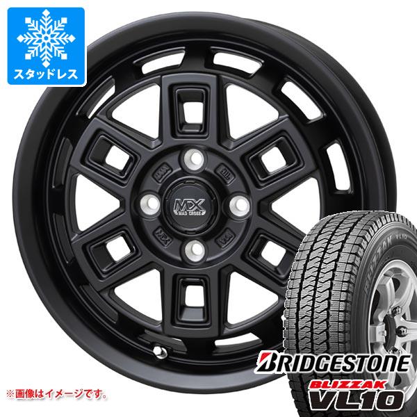 【タイヤ交換対象】ハイゼットカーゴ S320系用 スタッドレス ブリヂストン ブリザック VL10 145/80R12 80/78N (145R12 6PR相当) マッドクロス アイヴァー タイヤホイール4本セット