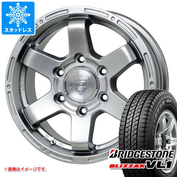 ハイエース 200系用 2022年製 スタッドレス ブリヂストン ブリザック VL1 195/80R15 107/105L マッドクロス MC-76 タイヤホイール4本セット