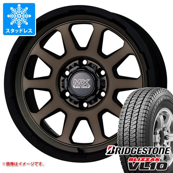 【タイヤ交換対象】ハイエース 200系用 2025年製 スタッドレス ブリヂストン ブリザック VL10 195/80R15 107/105N マッドクロスレンジャー タイヤホイール4本セット