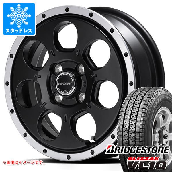 【タイヤ交換対象】キャリイ DA16T用 スタッドレス ブリヂストン ブリザック VL10 145/80R12 80/78N (145R12 6PR相当) ロードマックス WO-7 タイヤホイール4本セット