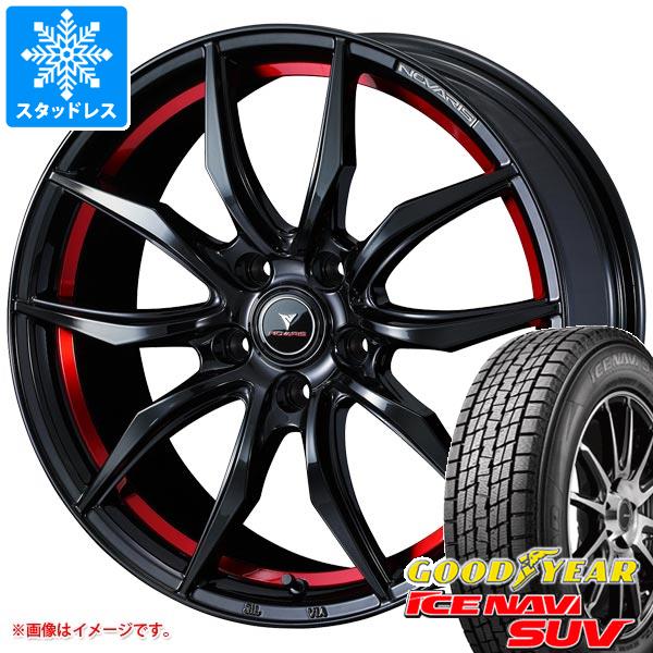 【タイヤ交換対象】スタッドレスタイヤ グッドイヤー アイスナビ SUV 215/50R18 92Q ＆ ノヴァリス ローグ VF 7.0-18 タイヤホイール4本セット215/50-18 GOODYEAR ICE NAVI SUV