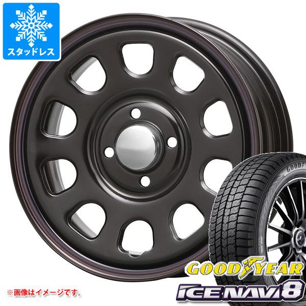 【タイヤ交換対象】エブリイワゴン DA17W用 スタッドレス グッドイヤー アイスナビ8 165/60R14 75Q MLJ デイトナ SS タイヤホイール4本セット