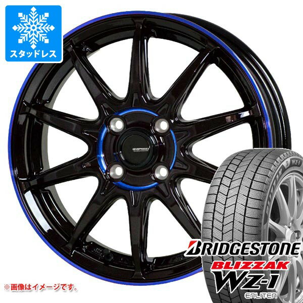 【タイヤ交換対象】スタッドレスタイヤ ブリヂストン ブリザック WZ-1 155/65R14 75Q ＆ ジースピード P-05R 4.5-14 タイヤホイール4本セット155/65-14 BRIDGESTONE BLIZZAK WZ-1
