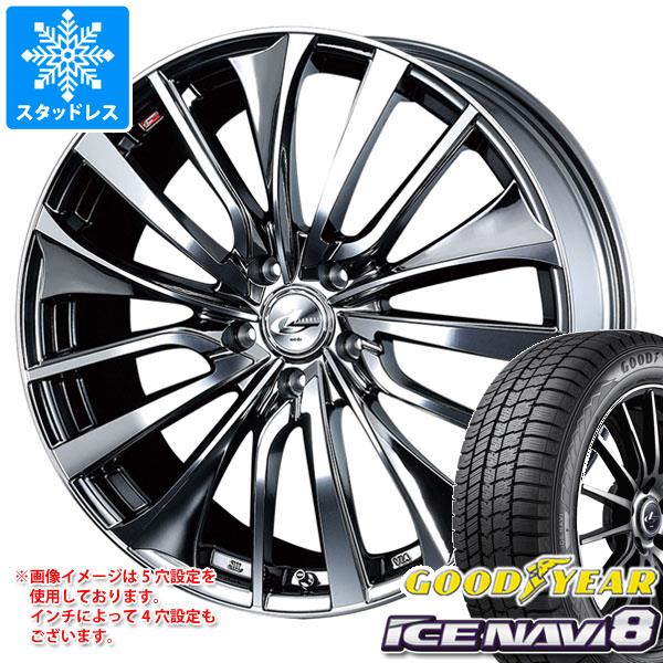 【タイヤ交換対象】スタッドレスタイヤ グッドイヤー アイスナビ8 155/65R14 75Q ＆ レオニス VT 4.5-14 タイヤホイール4本セット155/65-14 GOODYEAR ICE NAVI 8