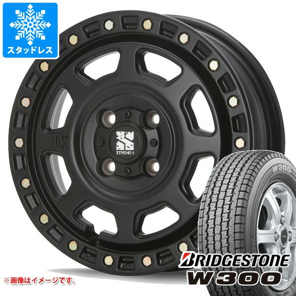 【タイヤ交換対象】キャリイ DA16T用 2025年製 スタッドレス ブリヂストン W300 145/80R12 80/78N (145R12 6PR相当) MLJ エクストリームJ XJ07 タイヤホイール4本セット