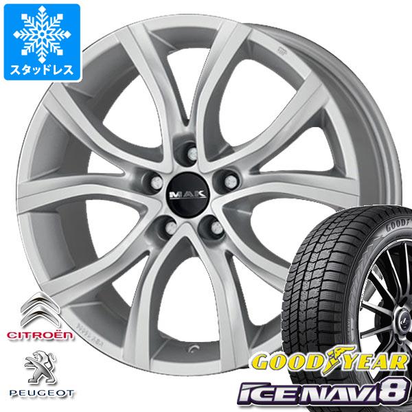 【タイヤ交換対象】プジョー 308 T7系用 スタッドレス グッドイヤー アイスナビ8 205/55R16 91Q MAK アンチバス タイヤホイール4本セット