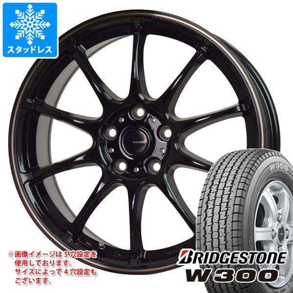 【タイヤ交換対象】スタッドレスタイヤ ブリヂストン W300 145/80R12 80/78N (145R12 6PR相当) ＆ ジースピード P-07 4.0-12 タイヤホイール4本セット145/80-12 BRIDGESTONE W300