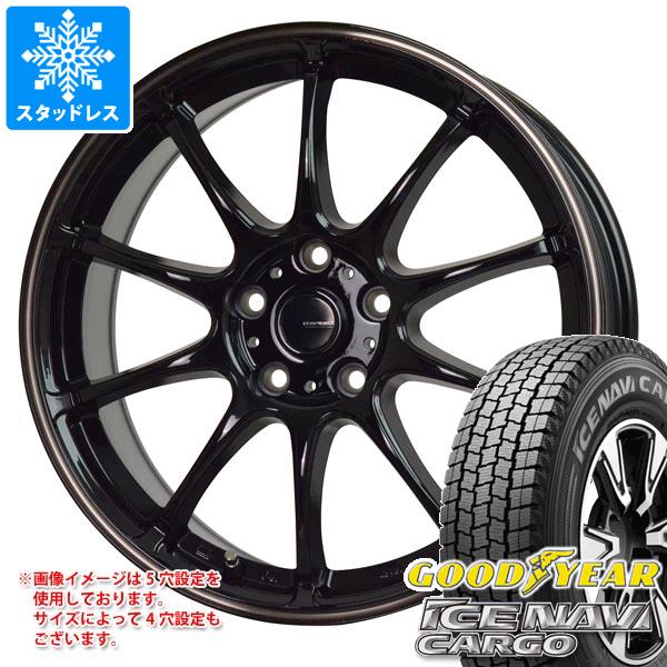 【タイヤ交換対象】スタッドレスタイヤ グッドイヤー アイスナビカーゴ 145/80R12 80/78N (145R12 6PR相当) ＆ ジースピード P-07 4.0-12 タイヤホイール4本セット145/80-12 GOODYEAR ICE NAVI CARGO