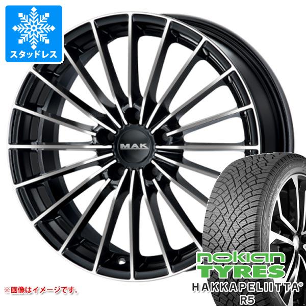 【タイヤ交換対象】アルファロメオ ジュリア ABA-95220用 スタッドレス ノキアン ハッカペリッタ R5 225/45R18 95T XL MAK アレーゼ タイヤホイール4本セット