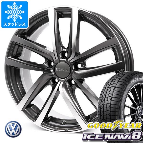 【タイヤ交換対象】VW ゴルフヴァリアント AU系用 スタッドレス グッドイヤー アイスナビ8 225/40R18 92Q XL MAK ドレスデン タイヤホイール4本セット