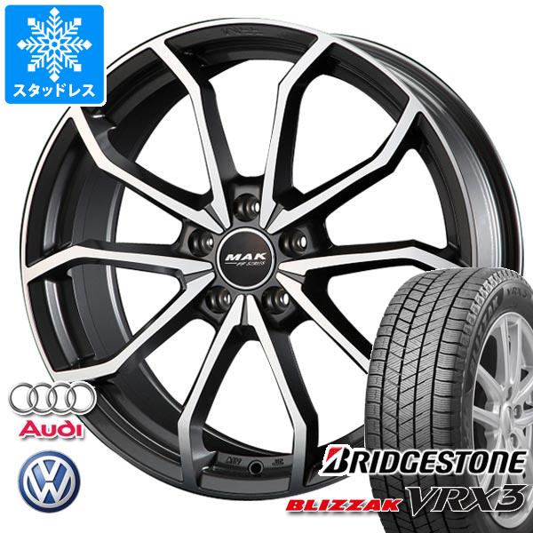 【タイヤ交換対象】VW ゴルフオールトラック用 スタッドレス ブリヂストン ブリザック VRX3 225/45R18 91Q MAK レーベFF タイヤホイール4本セット