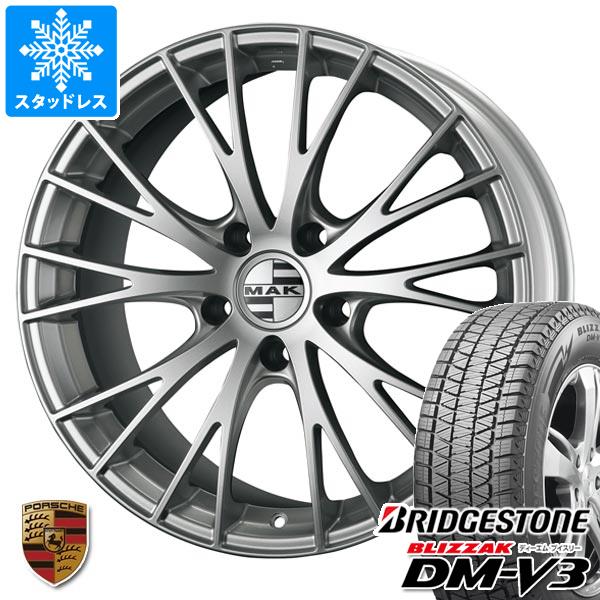 【タイヤ交換対象】ポルシェ マカン用 スタッドレス ブリヂストン ブリザック DM-V3 前 235/60R18 107Q XL 後 255/55R18 109Q XL MAK レネン タイヤホイール4本セット