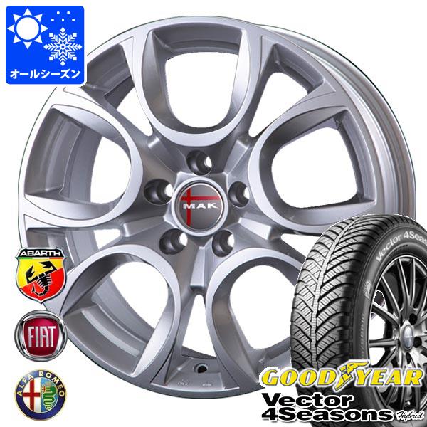 キーワード185/65-15 1856515 05609580 15インチ als1598gy4sehb Vector 4Seasons Hybrid GOODYEAR グットイヤー wh2ai30torino MAK MAK TORINO 輸入車用 4本セット f19152i FIAT allseasontire タイヤ取付対象 タイヤ取付可能 タイヤ交換可能ホイールスペックホイール名MAK TORINOMAK トリノタイプ1ピース 輸入車用カラーシルバーセンターキャップ付属ボルト/ナット純正アルミホイール用ボルトを使用ハブリング不要純正キャップ使用可(一部車種不可)補足装着可能な純正センターキャップ品番フィアット用品番：0735448759アルファロメオ用品番：0050501564適合車情報・掲載の車種は、純正タイヤサイズと一般的なインチアップサイズに基づいたデータです。・車両の年式・型式・グレードなどにより装着サイズが異なる場合があります。フィアット500e FA1系 2022年〜※チンクエチェントイー