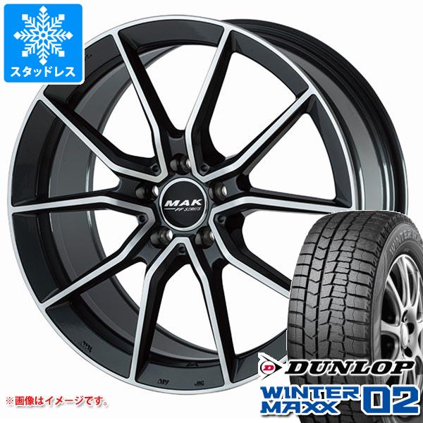 【タイヤ交換対象】メルセデスベンツ W205 Cクラス用 スタッドレス ダンロップ ウインターマックス02 WM02 225/45R18 95T XL MAK アルジェントエフエフ タイヤホイール4本セット