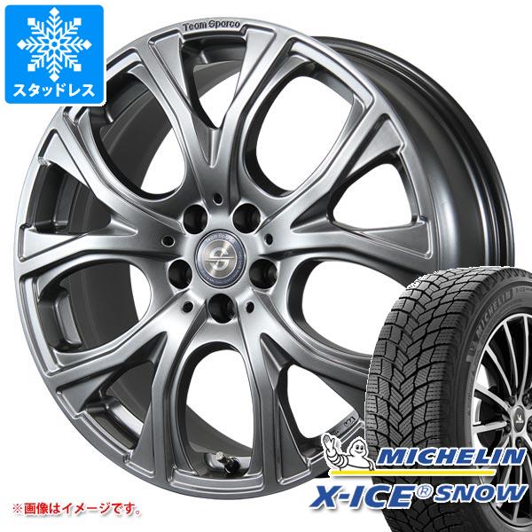 【タイヤ交換対象】ポルシェ マカン用 スタッドレス ミシュラン エックスアイススノー SUV 235/55R19 105H XL チームスパルコ ベネージュ タイヤホイール4本セット