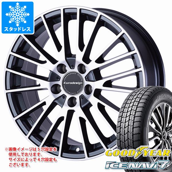 【タイヤ交換対象】プジョー 407用 2023年製 スタッドレス グッドイヤー アイスナビ7 215/55R17 94Q ユーロデザイン カルヴァー タイヤホイール4本セット