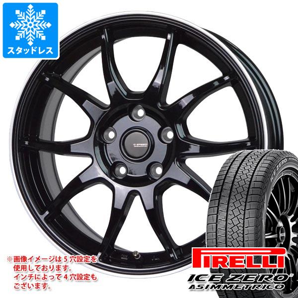 【タイヤ交換対象】スタッドレスタイヤ ピレリ アイスゼロアシンメトリコ 225/65R17 106H XL ＆ ジースピード P-06 7.0-17 タイヤホイール4本セット225/65-17 PIRELLI ICE ZERO ASIMMETRICO