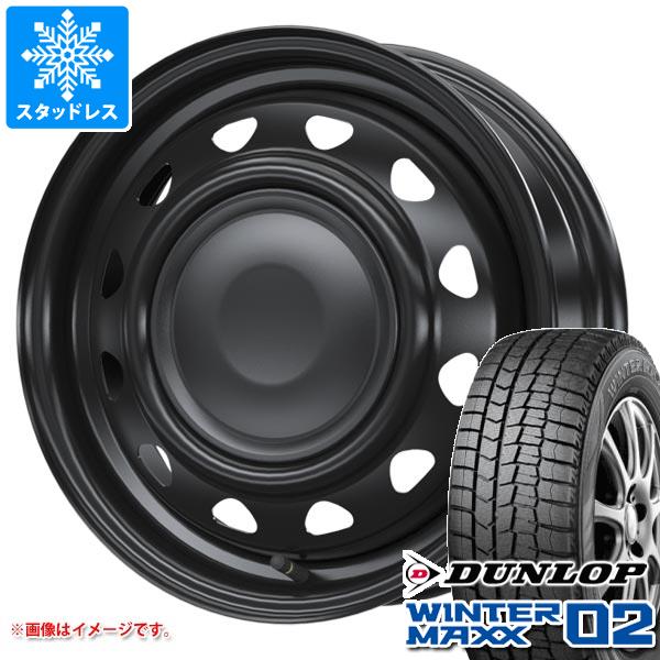 【タイヤ交換対象】スタッドレスタイヤ ダンロップ ウインターマックス02 WM02 155/70R12 73Q ＆ ネオキャロ 3.5-12 タイヤホイール4本セット155/70-12 DUNLOP WINTER MAXX 02 WM02