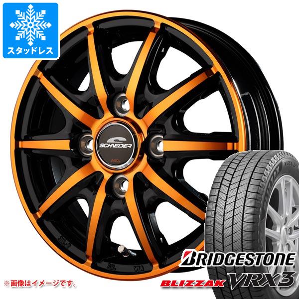 【タイヤ交換対象】スタッドレスタイヤ ブリヂストン ブリザック VRX3 145/70R12 69Q ＆ シュナイダー RX10-K 3.5-12 タイヤホイール4本セット145/70-12 BRIDGESTONE BLIZZAK VRX3