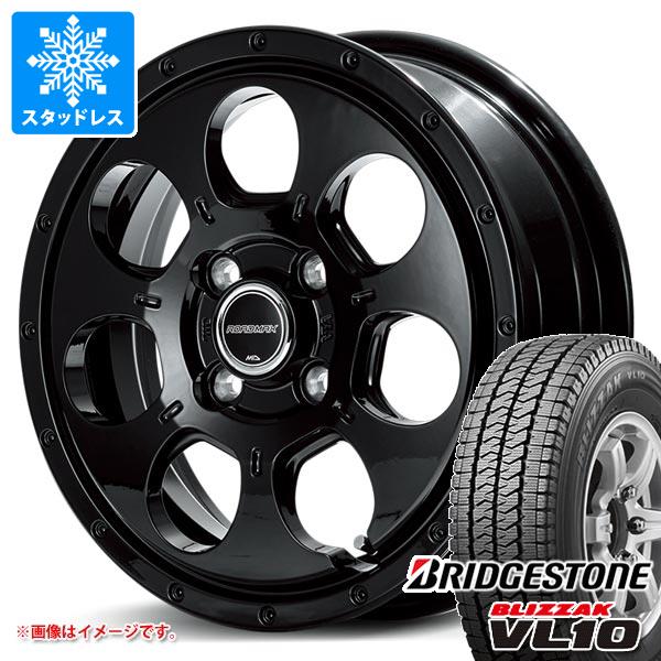 【タイヤ交換対象】キャリイ DA16T用 スタッドレス ブリヂストン ブリザック VL10 145/80R12 80/78N (145R12 6PR相当) ロードマックス マッドエージェント タイヤホイール4本セット