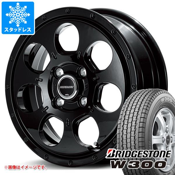 【タイヤ交換対象】キャリイ DA16T用 スタッドレス ブリヂストン W300 145/80R12 80/78N (145R12 6PR相当) ロードマックス マッドエージェント タイヤホイール4本セット