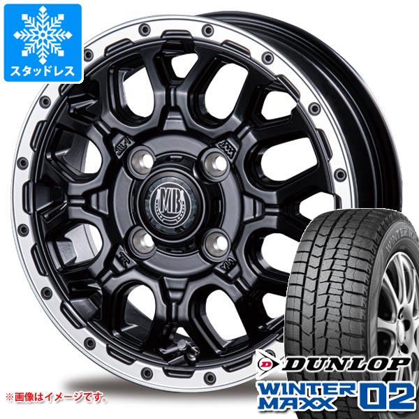 【タイヤ交換対象】アトレーワゴン S300系用 スタッドレス ダンロップ ウインターマックス02 WM02 165/65R14 79Q インターミラノ マッドバーン XR-800M タイヤホイール4本セット