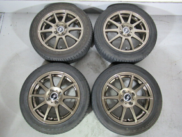 【中古】LEHRMEISTER STRANGER15×5.5J 100-4H+50 73Φ GOODYEAR EAGLE LS EXE185/55R15 82V2019年製 8分-7分山 4本タイヤホイールセット