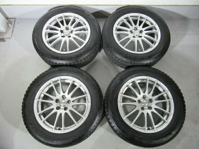 【中古】JAPAN三陽 ZACK JP10416×6.0J 100-5H+42 67Φ BRIDGESTONE BLIZZAK VRX2195/60R16 89Q2018年製-2017年製スタッドレスタイヤホイールセット 8分山