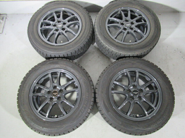 【中古】JAPAN三陽ZACK JP-52015×6.0J 100-5H+45 67Φ DUNLOP WINTER MAXX WM01195/65R15 91Q 2019年製スタッドレスタイヤホイールセット9分-8分山