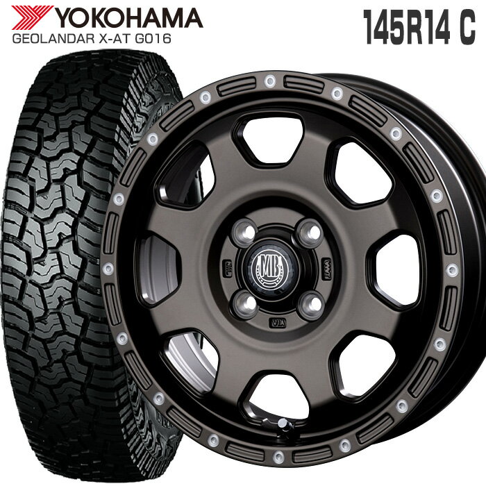 ジオランダー X-AT G016 145R14C 85/83 ヨコハマ YOKOHAMA マッドバーン XR-910K 14 4.5 PCD100/4H +45 マットブロンズ ピアスポリッシュ MBR/PP カスタマイズ専用 14インチ サマータイヤ 4本 …