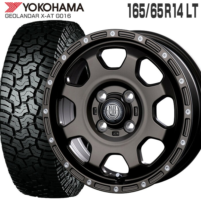 Rakuten - ジオランダー X-AT G016 165/65R14 81/78 LT ヨコハマ YOKOHAMA マッドバーン XR-910K 14×4.5 PCD100/4H +45 マットブロンズ ピアスポリッシュ MBR/PP 14インチ サマータイヤ 4本 ホイールセット GEOLANDAR X-AT G016 MUD BAHN オールテレーン オフロード
