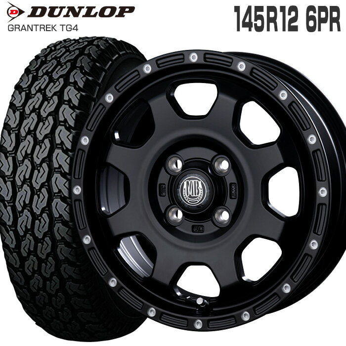 ȥå TG4 145R12 6PR å DUNLOP ޥåɥС XR-910K 124.0 PCD100/4H +42 ޥåȥ֥å ԥݥå MBK/PP 12 ޡ 4 ۥ륻å (145/80R12 80/78 ߴ) GRANTREK TG4 MUD BAHN XR910K ڥȥ ڥХ