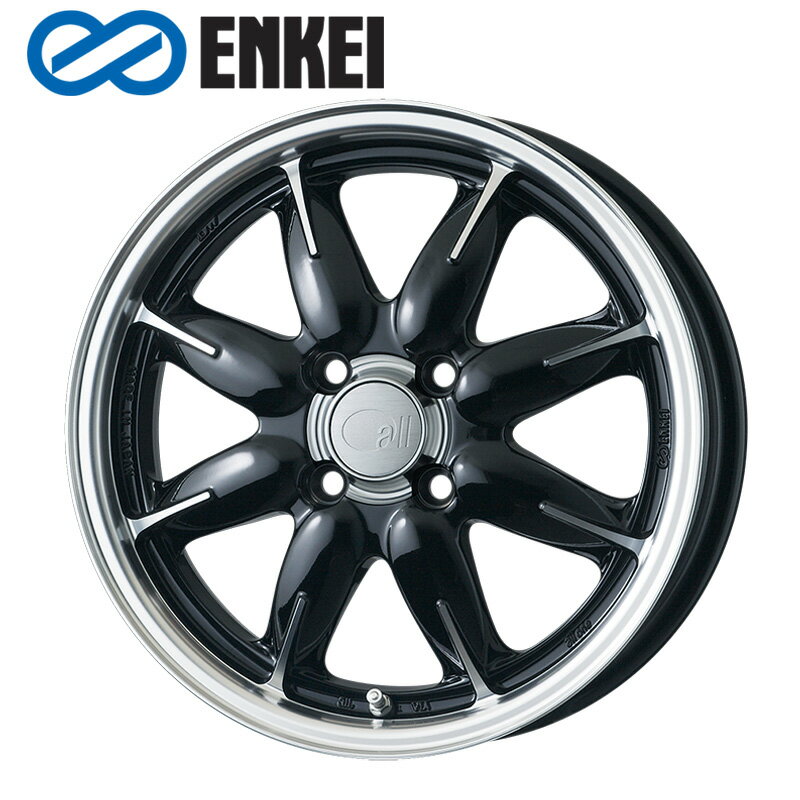 Rakuten - ENKEI all one 15×5.0J PCD100 4H INSET+45 ボア径φ75 マシニングブラック (M/BK) 15インチ ホイール単品 1本 エンケイ ENKEI all 1