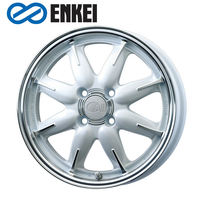 Rakuten - ENKEI all one 14×5.0J PCD100 4H INSET+45 ボア径φ75 マシニングパールホワイト (M/PW) 14インチ ホイール単品 1本 エンケイ ENKEI all 1