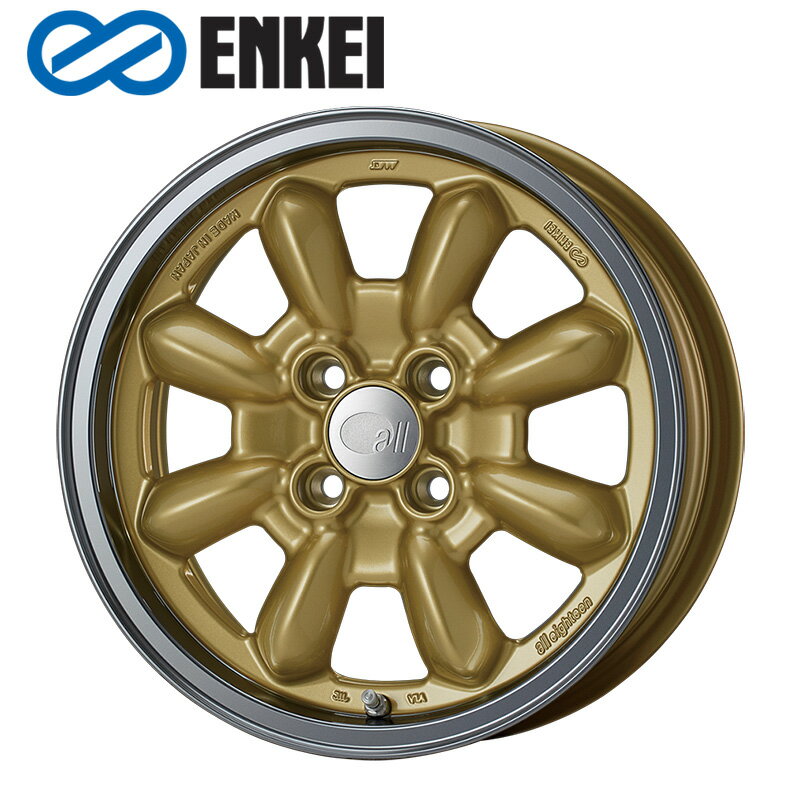 Rakuten - ENKEI all eighteen 15×6.0J PCD100 4H INSET+38 ボア径φ75 マシニングゴールド (M/G) 15インチ ホイール単品 1本 エンケイ ENKEI all 18