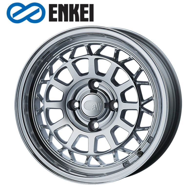 ENKEI all nine 15×6.0J PCD107.95 4H INSET+22 ボア径φ65 ミラーポリッシュ MP 15インチ ホイール単品 1本 エンケイ ENKEI all 9