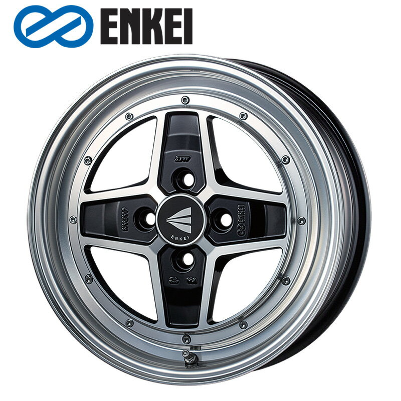 Rakuten - ENKEI アパッチ2 15×5.0J PCD100 4H INSET+45 ボア径φ75 マシニングブラック (MBK) 15インチ ホイール単品 1本 エンケイ Neo Classic APACHE2