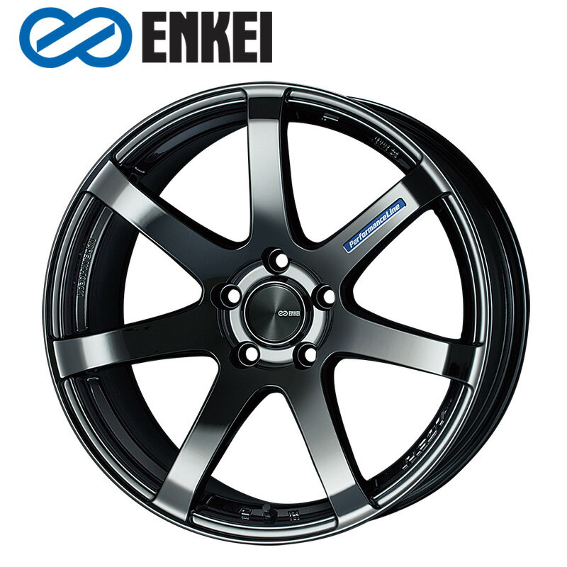 Rakuten - ENKEI PF07 18×7.5J PCD100 5H INSET+48 ボア径φ75 SBK 18インチ ホイール単品 1本 エンケイ ENKEI パフォーマンスライン PerformanceLine