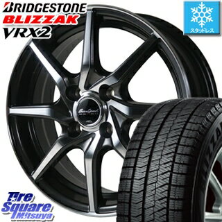 【5/15は最大37倍】 マーチ ブリヂストン ブリザック VRX2 スタッドレス ● 175/60R15 MANARAY Euro Speed S810 ホイールセット 15インチ 15 X 5.5J +50 4穴 100