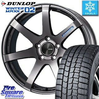 【予告4/23〜クーポン発行します！】 CX-30 CX-3 DUNLOP WINTER MAXX 02 ウィンターマックス WM02 CUV ダンロップ スタッドレス 215/55R18 ENKEI PerformanceLine PF07 ホイールセット 18 X 7.5J +48 5穴 114.3